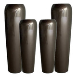 Conjunto 4 Vasos Fibra De Vidro Vietnamita Grande Alto Sala