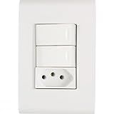 Conjunto 4x2 Com 2 Interruptores Simples 10 A 250 V E 1 Tomada 2P T 20 A 250 V Tramontina Liz Branco