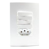 Conjunto 4x2 Interruptor 4 Teclas Paralelo Tomada 10a Sleek