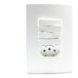 Conjunto 4x2 Interruptor 4 Teclas Simples Tomada 10a Sleek