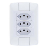Conjunto 4x2 Tomadas Tripla 20a 2p t 250v Tramontina Cor Branco