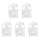 Conjunto 5 Cadeiras Poltronas Brancas Suporta