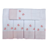 Conjunto 5 Fraldas Para Bebê Cremer Luxo Barrado E Bordado L