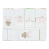 Conjunto 5 Fraldas Para Bebê Cremer Luxo Provençal Rosa