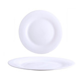 Conjunto 50 Pratos Vidro Branco Raso Opaline 25cm