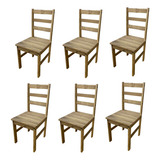 Conjunto 6 Cadeiras De Jantar Madeira Maciça Cozinha Bar