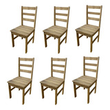 Conjunto 6 Cadeiras De Jantar Madeira Maciça Cozinha Bar