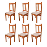 Conjunto 6 Cadeiras Estofada Amassado Canela Cacau Zamarchi