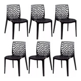 Conjunto 6 Cadeiras Gruvyer Design Moderno Mesa Jantar Elidy