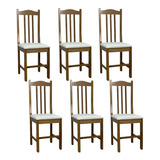 Conjunto 6 Cadeiras Madeira Maciça Jantar Cozinha Restaurant Estrutura Da Cadeira Marrom
