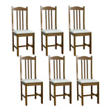 Conjunto 6 Cadeiras Madeira Maciça Jantar Cozinha Restaurant