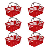 Conjunto 6 Cesto Alça 9 Litros Para Uso Diversos Organizador
