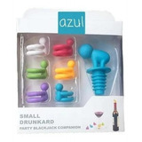 Conjunto 6 Marcadores De Taça E 1 Tampa Vinho Small Azul