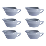 Conjunto 6 Molheiras Porcelana Cor Branca Finger Food 460ml