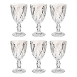 Conjunto 6 Taças Bico De Jaca Diamante Transparente Oferta