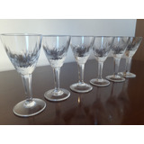 Conjunto 6 Taças De Licor Cristal Hering Lapidado A Mão
