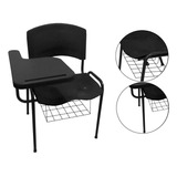 Conjunto 6 Unid Cadeira Universitária Plástica Prancheta