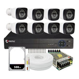Conjunto 8 Câmeras Segurança Infra Full Hd 2mp Dvr 8ch app
