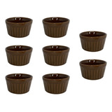 Conjunto 8 Ramekim Mini 50ml Marrom Finger Food Profissional