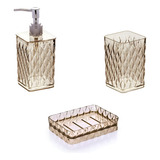 Conjunto Acessórios Banheiro Kit Lavabo Saboneteira 3 Peças