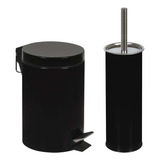 Conjunto Ágata Lixeira Preta 3l E Escova Higiênica Mor