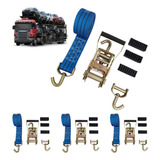 Conjunto Amarração De Carro Cegonha 3 Toneladas 4 Jogos Cor Azul