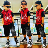 Conjunto Aranha Ultimate 2 Peças Camiseta Bermuda Spider Kid