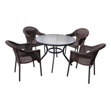 Conjunto Atacama Mesa Com 4 Cadeiras Para Jardim Mor