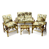 Conjunto Bambu 4 Lugares Com Namoradeira 2 Cadeiras Mesa