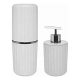 Conjunto Banheiro 2 Peças Porta Escova Sabonete Groove