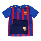 Conjunto Barcelona Infantil Oficial Jogador Camisa