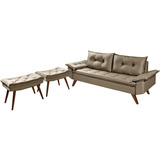 Conjunto Bariloche 3 Lugares Banquetas Essencial Estofados