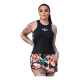 Conjunto Beach Tennis Feminino Shorts Boxer E Regata Organic