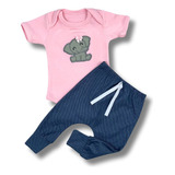 Conjunto Bebê Bordado Algodão Body Calça 