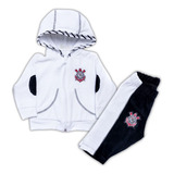 Conjunto Bebê Corinthians Agasalho De Frio Plush Oficial