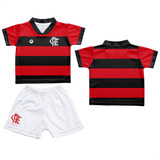 Conjunto Bebê Flamengo Uniforme Torcida Baby Licenciado