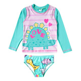 Conjunto Bebe Infantil Biquini Camiseta Praia Proteção Solar