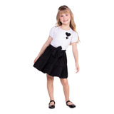 Conjunto Bebe Infantil Menina Saia E Camiseta