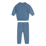 Conjunto Bebê Menino Tricô Azul Colorittá