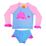 Conjunto Bebê Uv Proteção Solar Blusa Biquíni Praia Piscina