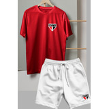 Conjunto Bermuda Moletom E Camiseta São Paulo