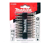 Conjunto Bit Phillips Ph2 10 Peças D 34366 Makita