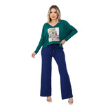 Conjunto Blogueira Blusa Calça Cores Inverno Moda Instagram