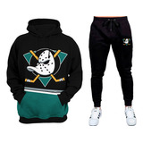 Conjunto Blusa calça Moletom Full Super Patos Mighty Ducks