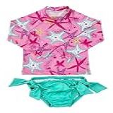 Conjunto Blusa Calcinha Proteção UV Solar Praia Juvenil 12 À 16 Biquíni Menina Piscina BR Numérico 14 Padrão Estrela Pink 