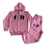 Conjunto Blusa De Frio Moletom Desenho Gatinho Com Capuz