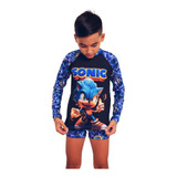 Conjunto Blusa Termica Infantil Sonic Proteção