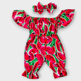 Conjunto Body Bebe Menina Macacão Laço Faixa Infantil Verão