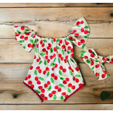 Conjunto Body De Bebê Menina Com Faixa Florais 100 Algodão 