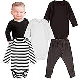 Conjunto Body E Calça Neutro Menino Menina Bebe 4 Peças Modelagem Carters 100  Algodão Prime  3 Meses  0 3 M   Kit Manga Longa Comfy 